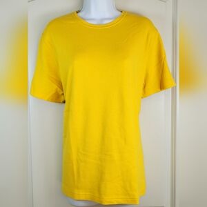KIM ROGERS Plus Size Short Sleeve Tee | Yellow | Size 1X or 16/18W